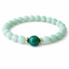 🌿 bracelet harmonie : jade vert & malachite centrale