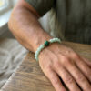 🌿 bracelet harmonie : jade vert & malachite centrale