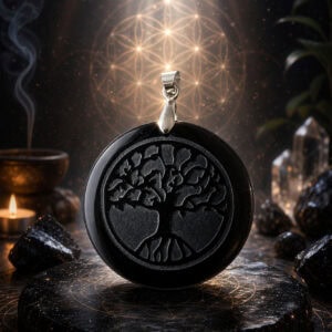 pendentif obsidienne noire