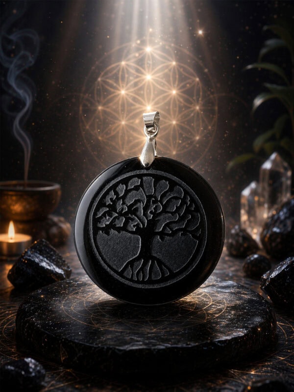 pendentif obsidienne noire