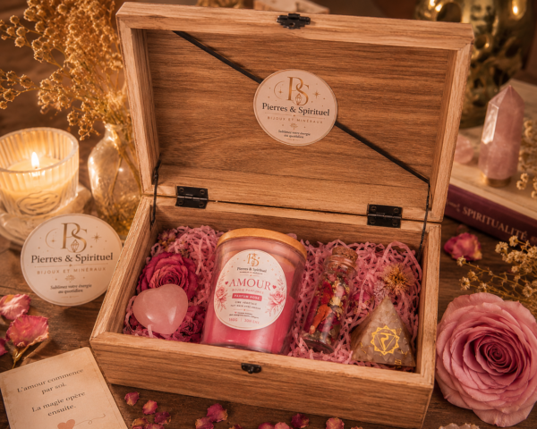 Coffret Amour – Énergie du Cœur & Quartz Rose
