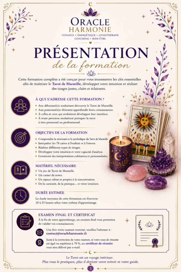 Formation devenir Tarologue ( PDF + Certificat de réussite )