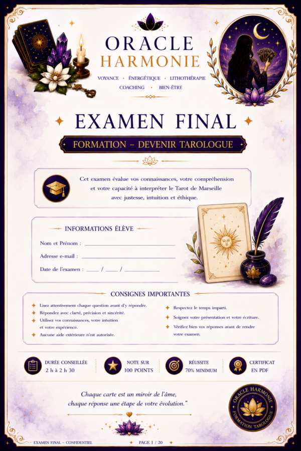 Formation devenir Tarologue ( PDF + Certificat de réussite )